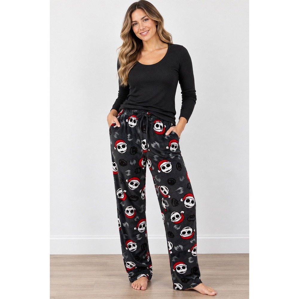The Nightmare Before Christmas Jack Skellington Santa Fleece Pajama Pants Small